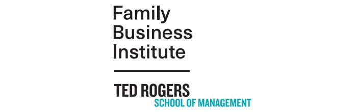 Logo lockup. Family Business Institute on the top of the Ted Rog